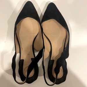 Chloe Lauren black suede slingbacks
